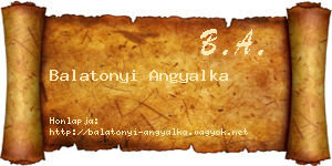 Balatonyi Angyalka névjegykártya
